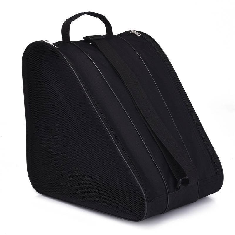 Black 3-Compartment Roller Skate Bag Breathable Mesh Ice Skate Carrier with Adjustable Shoulder Strap for Kids and Adults Australian Sports Accessories