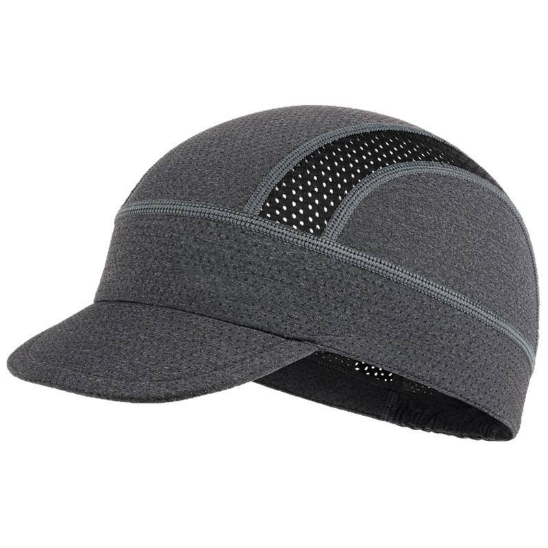 Grey Mesh Cycling Cap Under Helmet Liner Breathable Skull Cap with Flip Up Brim Sun Shade Moisture Wicking Hat for Bike Running Fits 55-60cm