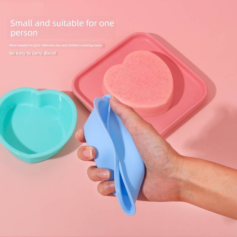 Heart Shaped Silicone Baking Mould - Non-Stick Mousse Cake & Jelly Pan - Easy Release Polished Interior for Valentine's Day Desserts (Green Spring Cyan, 11.5cm)