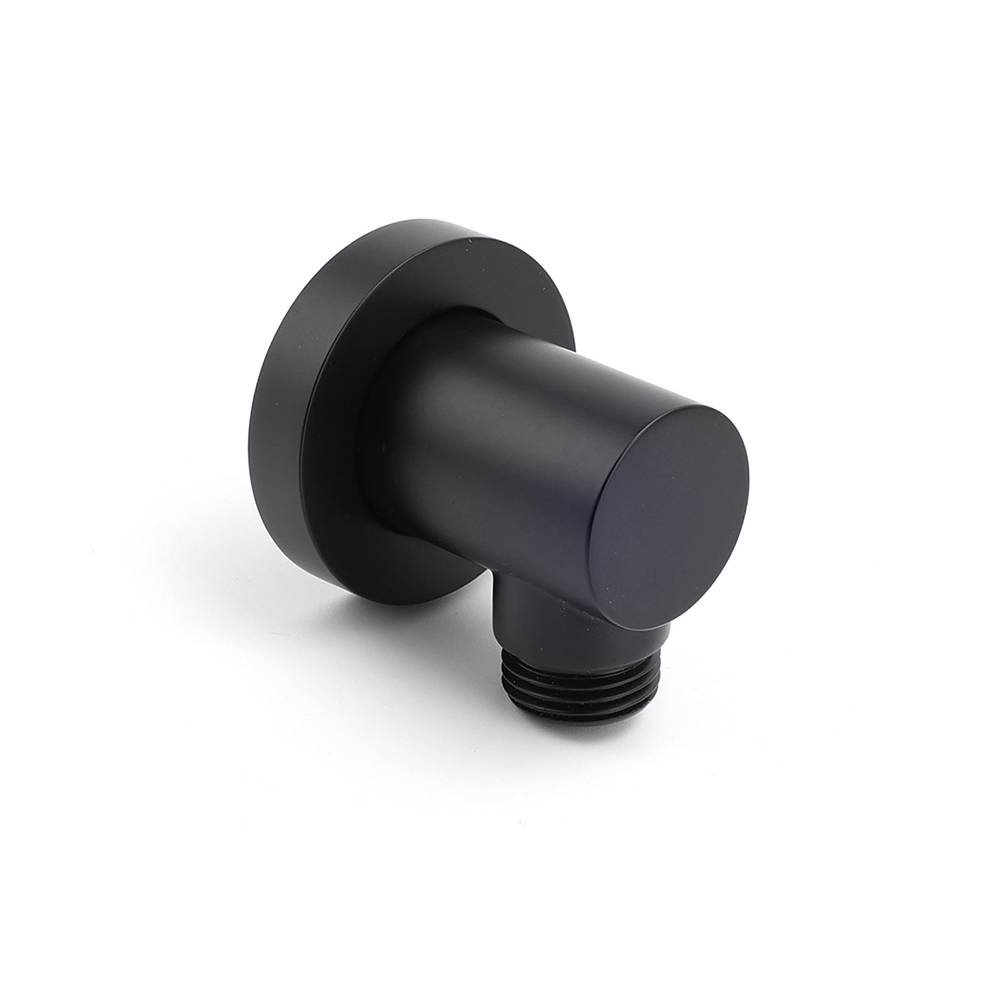 Round Brass Black Standard G1/2" Inch End Flexible Shower Elbow Connector Water Inlet