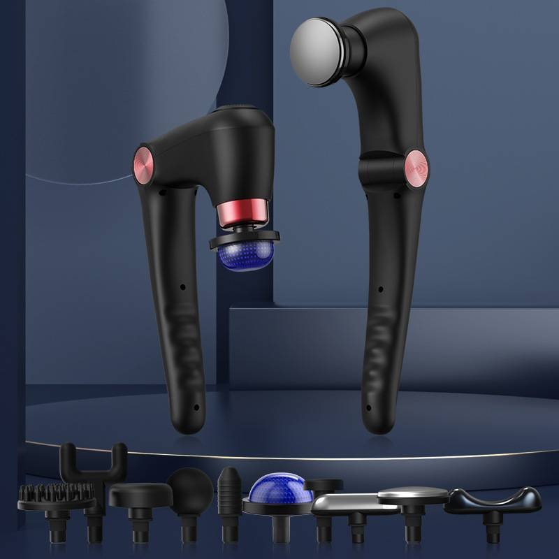 Black-Rosegold Foldable Percussion Massage Gun with Hot Cold Compress & 10 Heads - 9 Speed Levels and High Frequency Vibration Full Body Muscle Relaxer