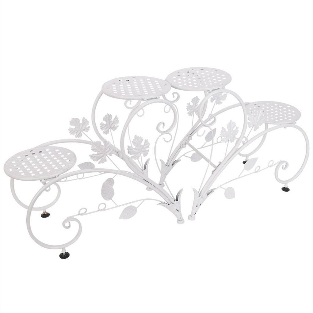 Outdoor Indoor Metal Flower Pots Planter Plant Stands Garden Shelf Racks