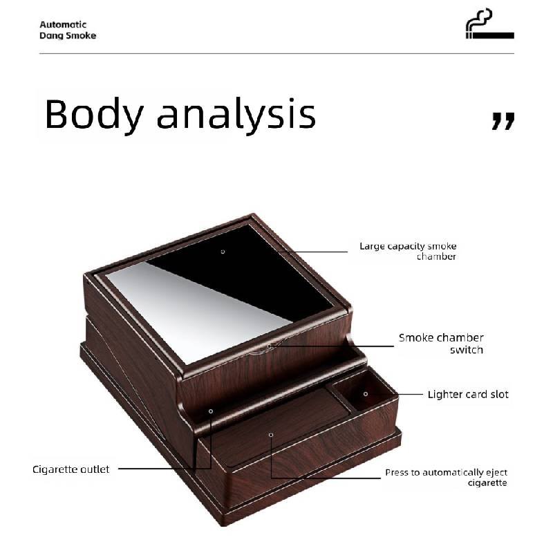 Black Automatic Cigarette Box with 40-Slot Capacity – Pop-Out Dispenser for Car and Home Use, ABS Material with Lighter Holder and Carbon Fiber Look Design