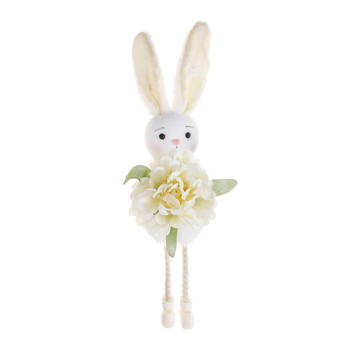 White Easter Bunny Flower Hanging Decoration for Home, Garden or Party Scene