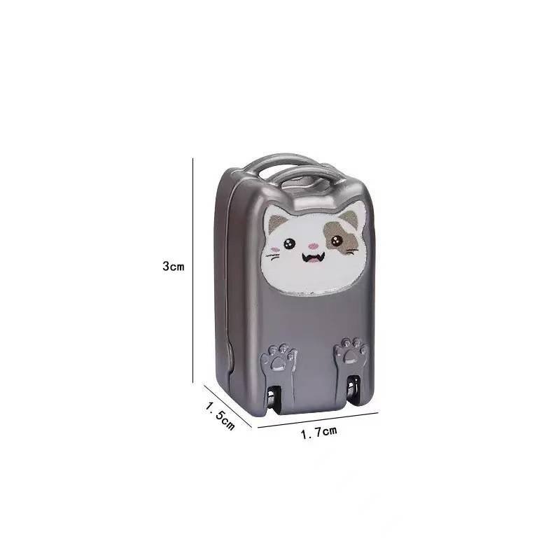 Mini Cat Design Silver Compact Folding Nail Clippers with Stainless Steel Blade and Keychain Design for Daily Use Local Standard Fit
