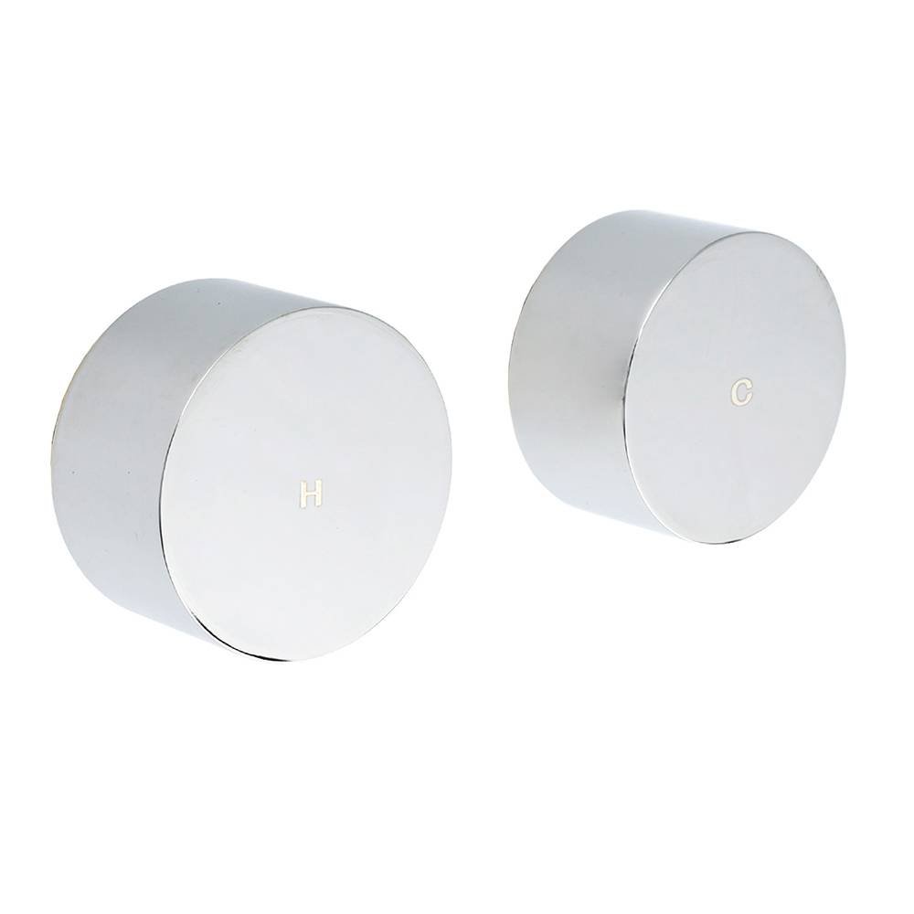 Polished Chrome Round 1/4 Turn Twin Shower Taps Set Hot Cold Water Switch Mixer