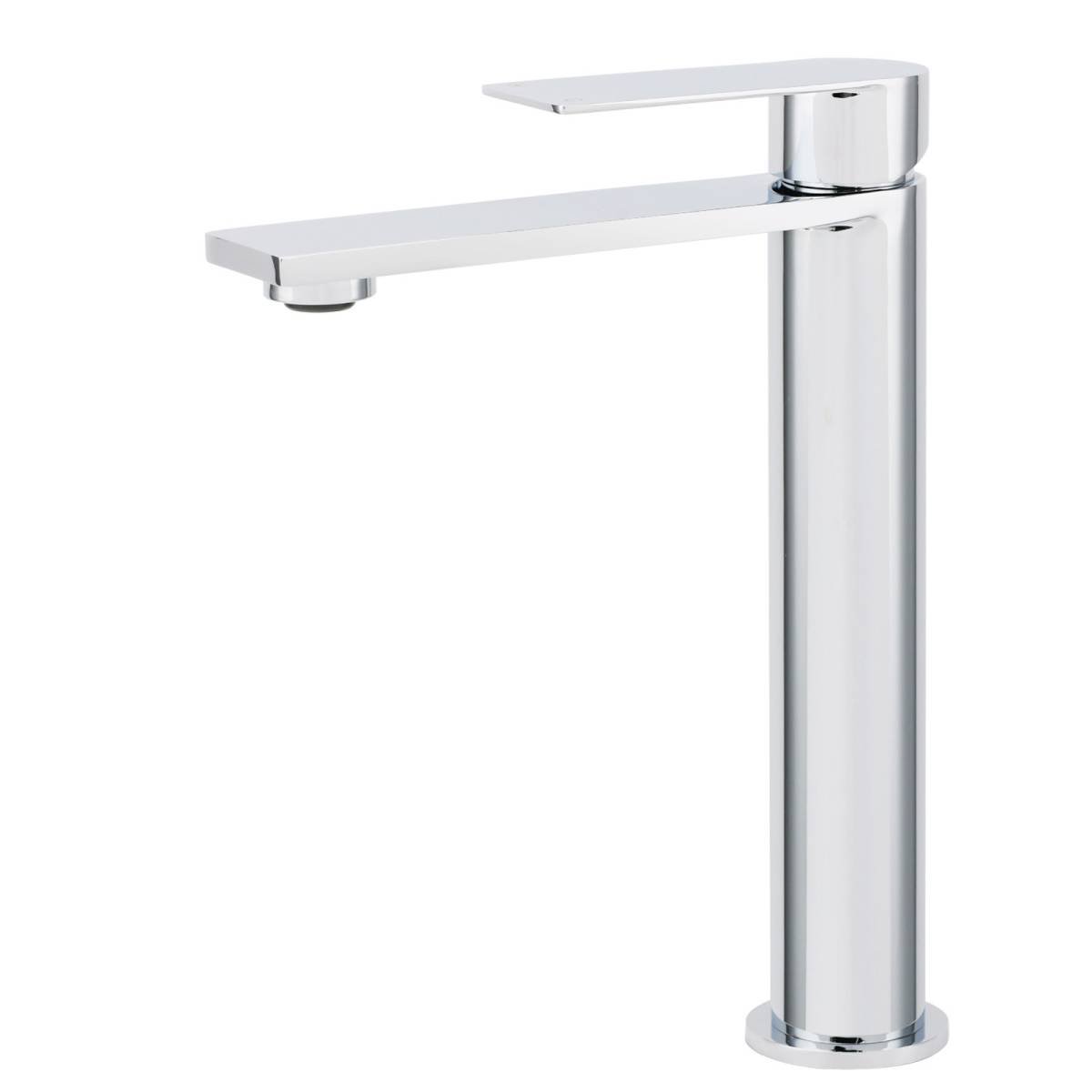 WELS Polished Chrome Tall Basin Mixer Vanity Sink Faucet Spout Laundry Flat Tap
