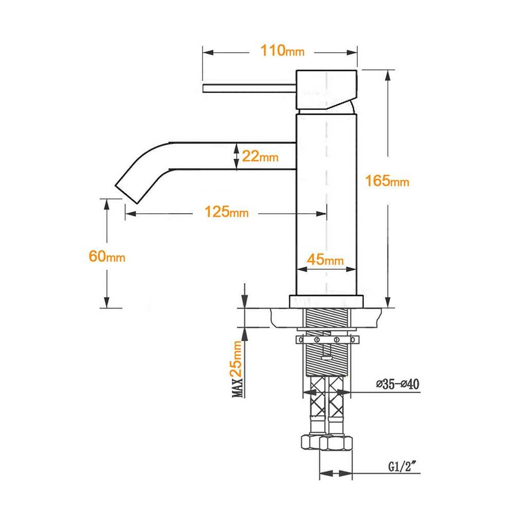 WELS Gun Metal Grey Kitchen Laundry Round Basin Mixer Vanity Sink Faucet Tap Set