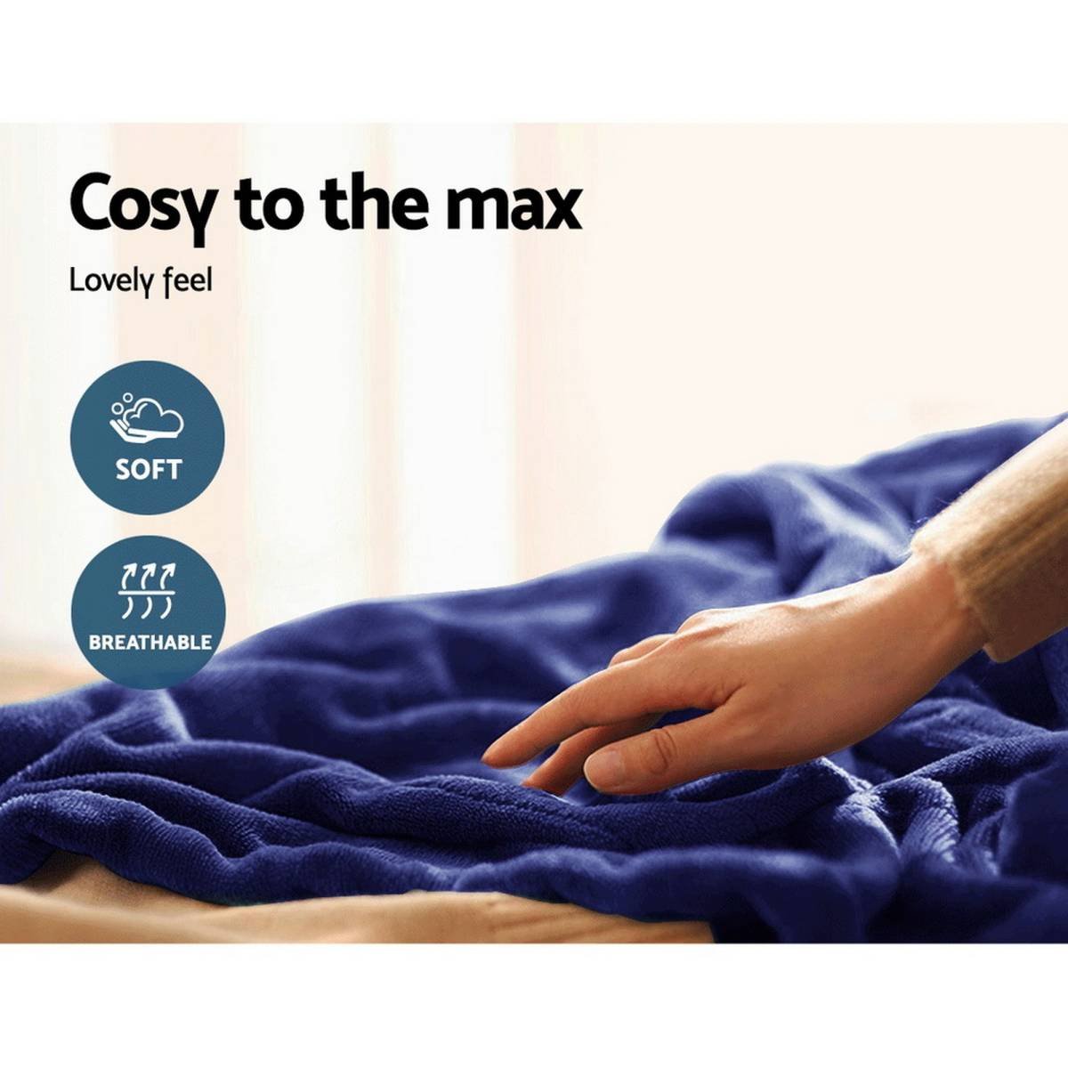 Giselle Bedding Electric Throw Blanket - Navy