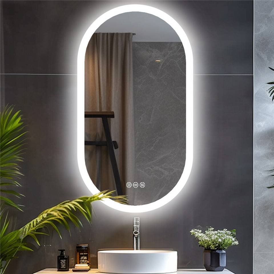 Premium Oval LED Anti-Fog Bathroom Mirror(100x50cm)