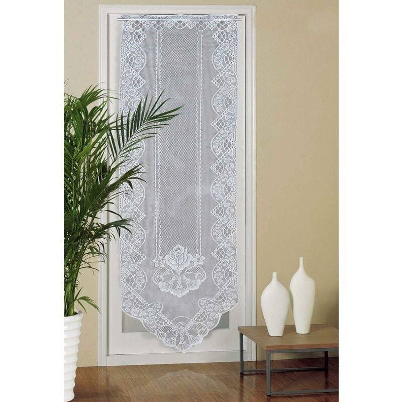 Lace Door Curtain, 60Cm X 180Cm Semi Sheer Window Voile Curtains, Embroidered Curtain For Home Decor Living ROom,