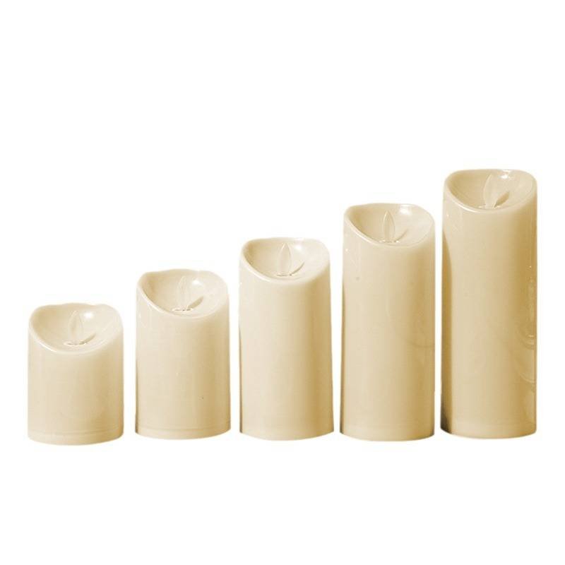 LED Candles - Pillar Candles - Indoor Mood Lighting - Flameless Candles - Candle Set - Electric Candles - Home Accessories - Table Decoration - Christmas Lights - LED Lights - Living Room Decoration - White - 5 Pieces