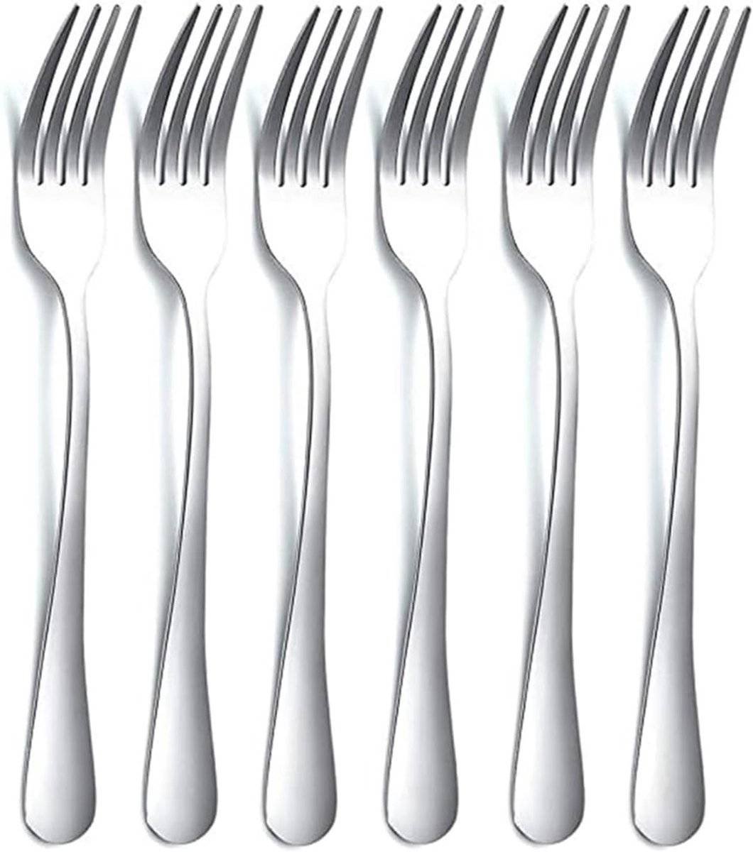 Cutlery Forks - 6 pieces - Stainless steel cutlery forks - Cutlery set - Suitable for Western dishes, desserts and coffee.