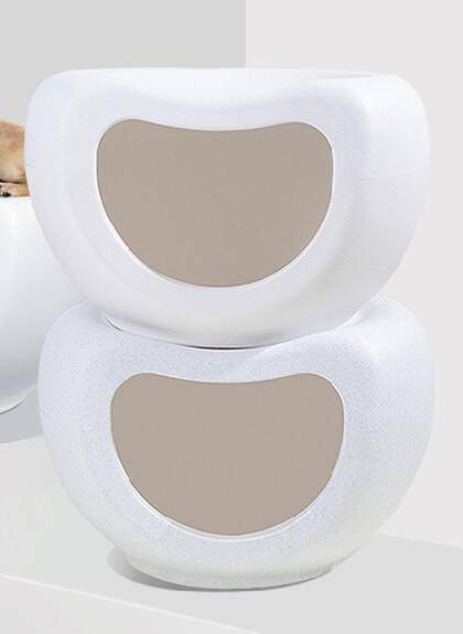 YES4PETS Cat Kitten Bed Cave Small Dog House Kennel Plastic Pet Pod Bedding Igloo White