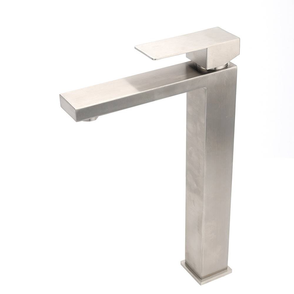 WELS Square Tall Basin Vessel Mixer Faucet Tap Kitchen Laundry Brushed Nickel