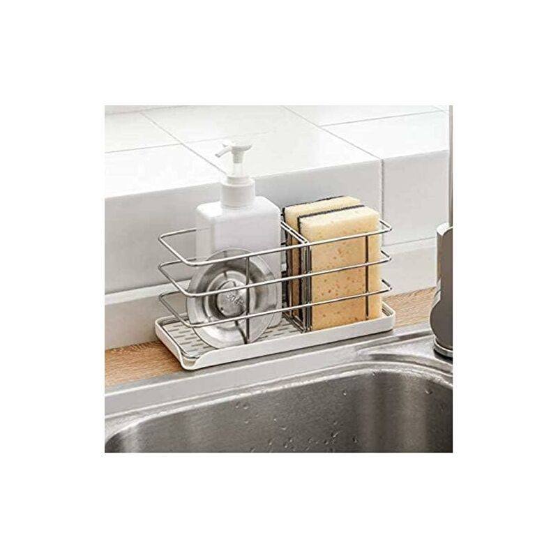 304 Stainless Steel Sponge Holder, Multifunctional Kitchen Sink Organizer, Dish Drainer Tray, Soap Dish, Adjustable