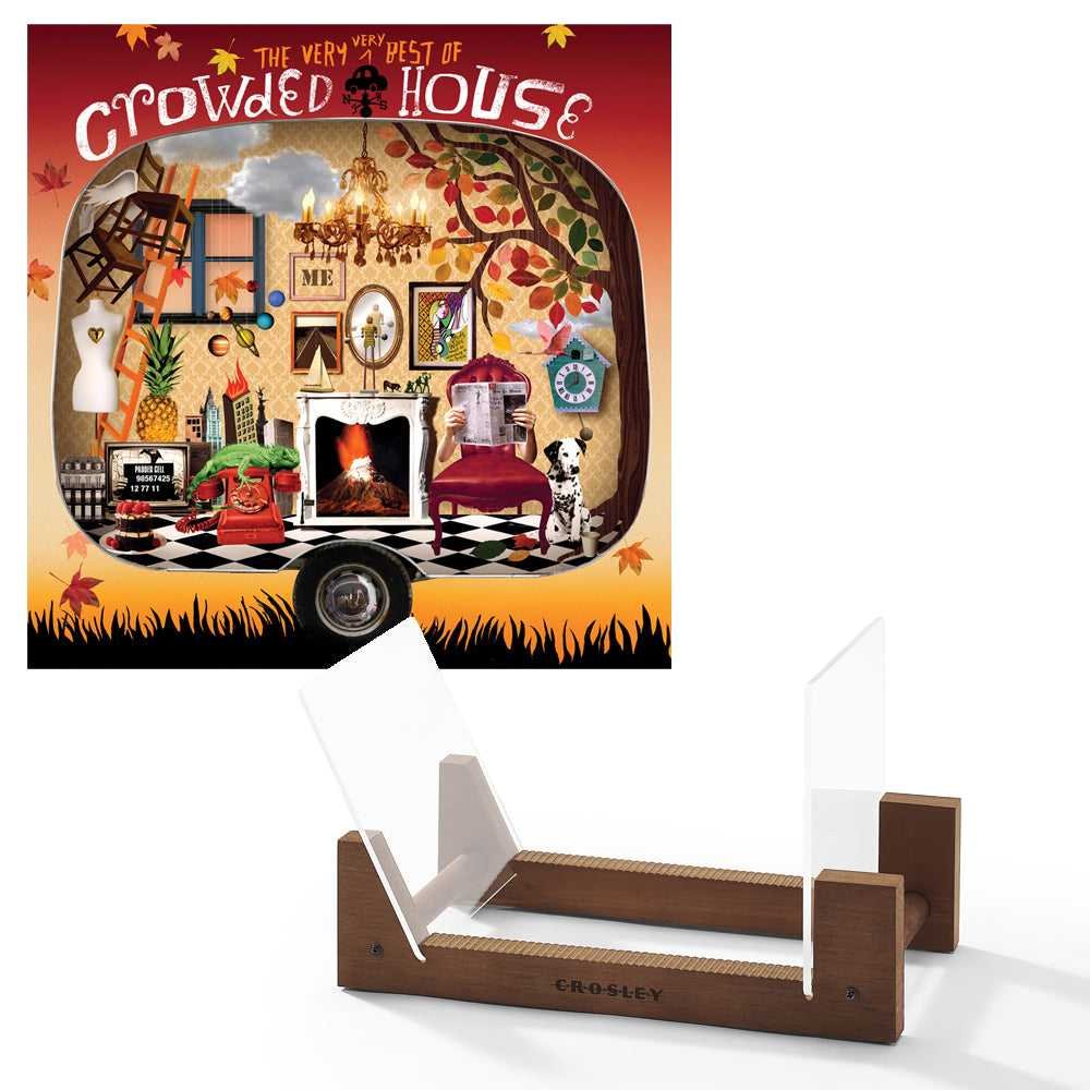 Crowded House The Very Very Best Of Crowed House - Double Vinyl Album & Crosley Record Storage Display Stand