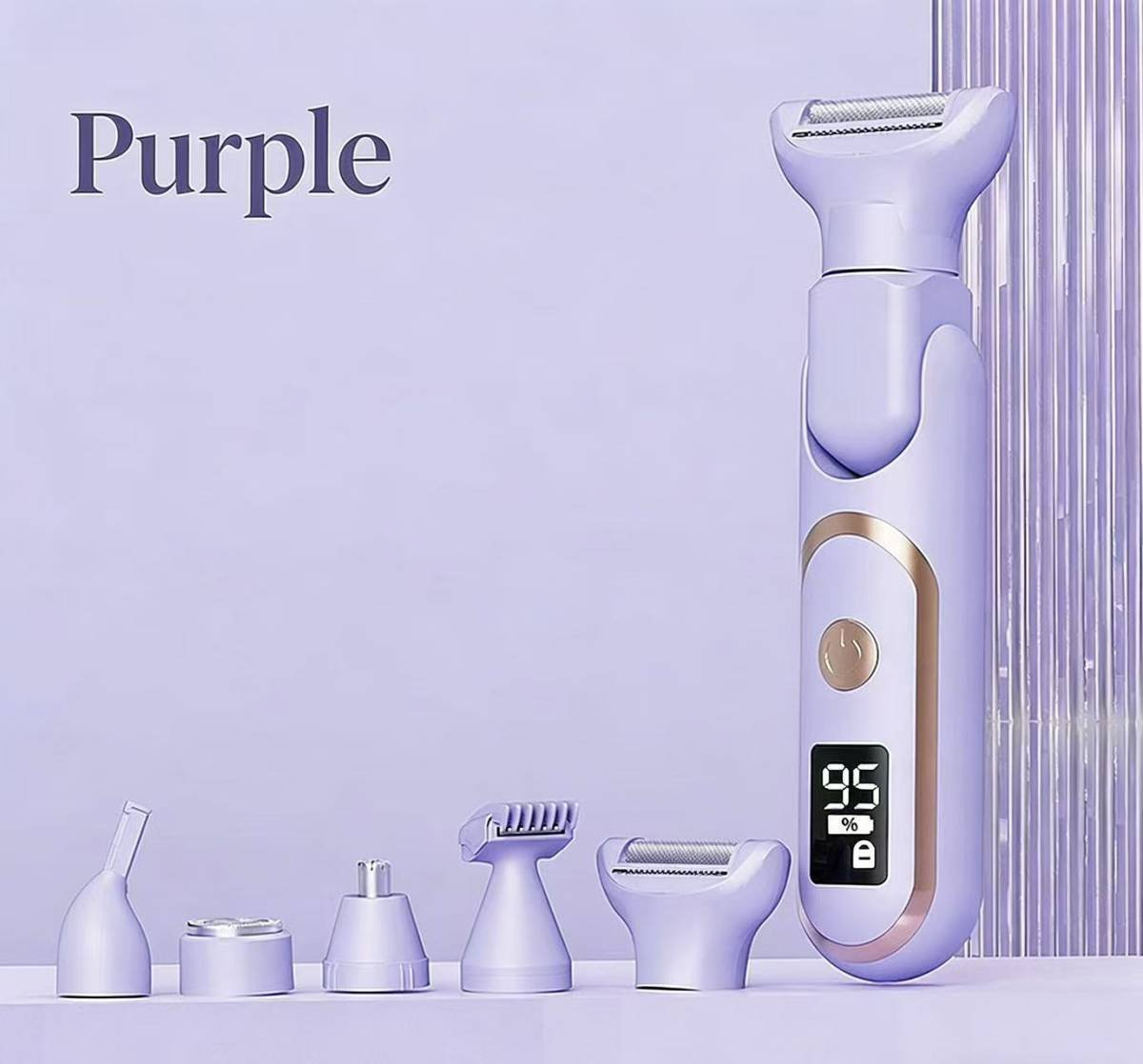 purple Women's Whole Body Electric Hair Removal Device, Painless Hair Removal, Type-C Fast Charging
