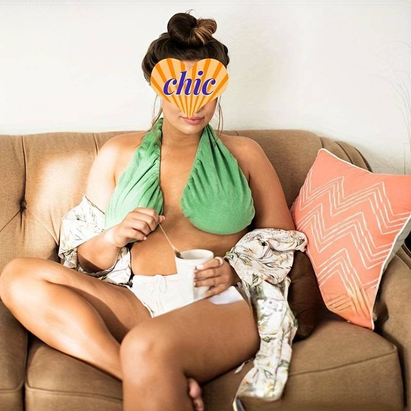 Pink Breathable Wool Towel Bra with Supportive Anti-Chafe Deisgn - Sweat-Wicking Halter Neck Lounge Bralette (M Size)