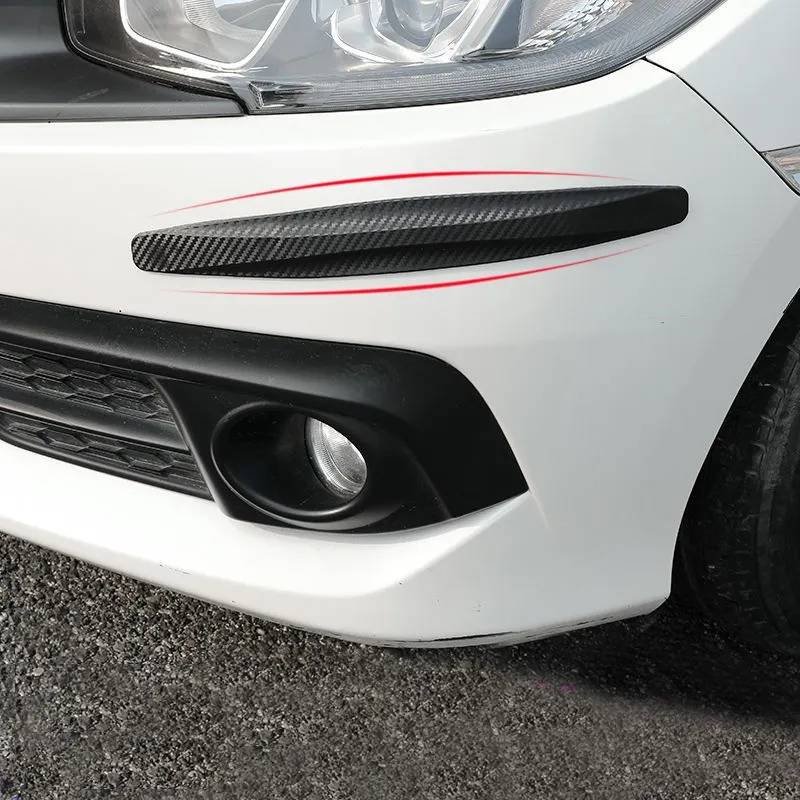 3-PCS White Universal Car Bumper Protector Strips - Carbon Fiber Look Anti-Scratch Guards (2-Pack)