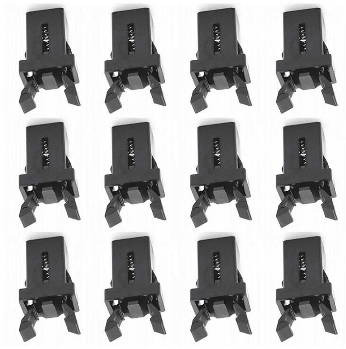 Lock - 12 Pieces - Lock - Plastic - Press Type - Trash Can Lock Replacement - Universal Touch Bin Lid Clamps - Trash Can Lock - Trash Can Lock Repair - Suitable for Trash Cans - 1.1*1.5cm - Black