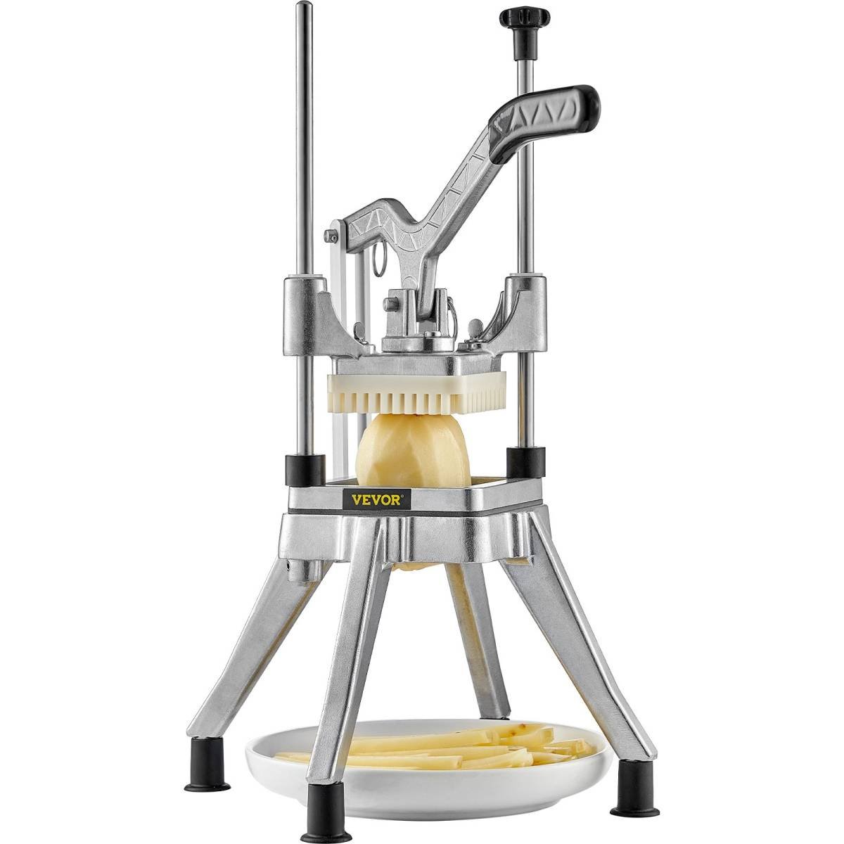 VEVOR Commercial Vegetable Fruit Chopper 1/4" Blade Heavy Duty Professional Food Dicer Kattex French Fry Cutter Onion Slicer Stainless Steel for Tomato Peppers Potato Mushroom