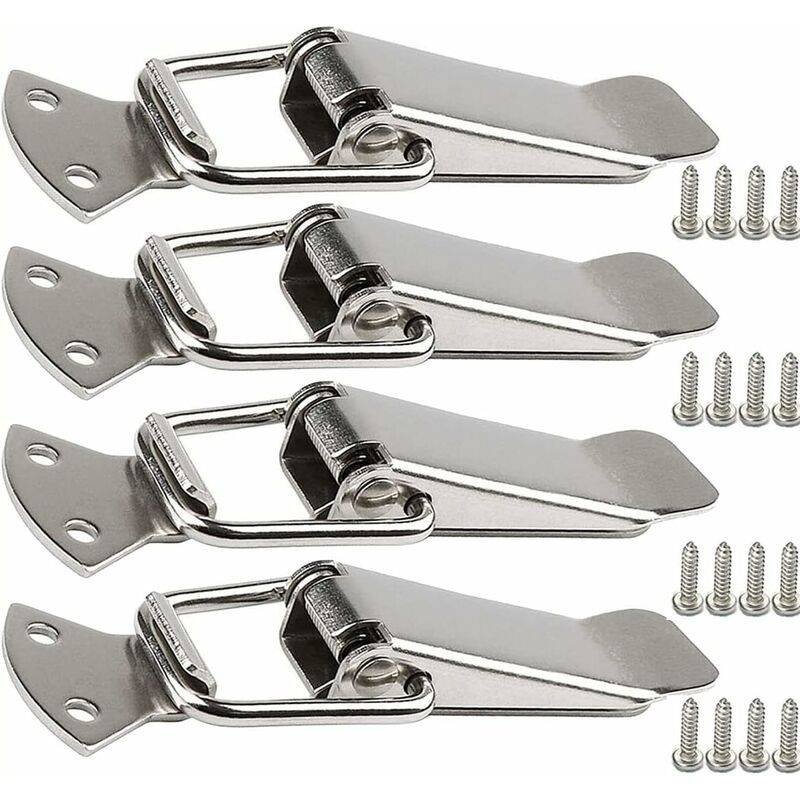 Stainless Steel Tension Clasp With Screws, 56Mm Lever Clasp, Toggle Spring Loaded Latch, Clamp Clip, Box Closure, Lock