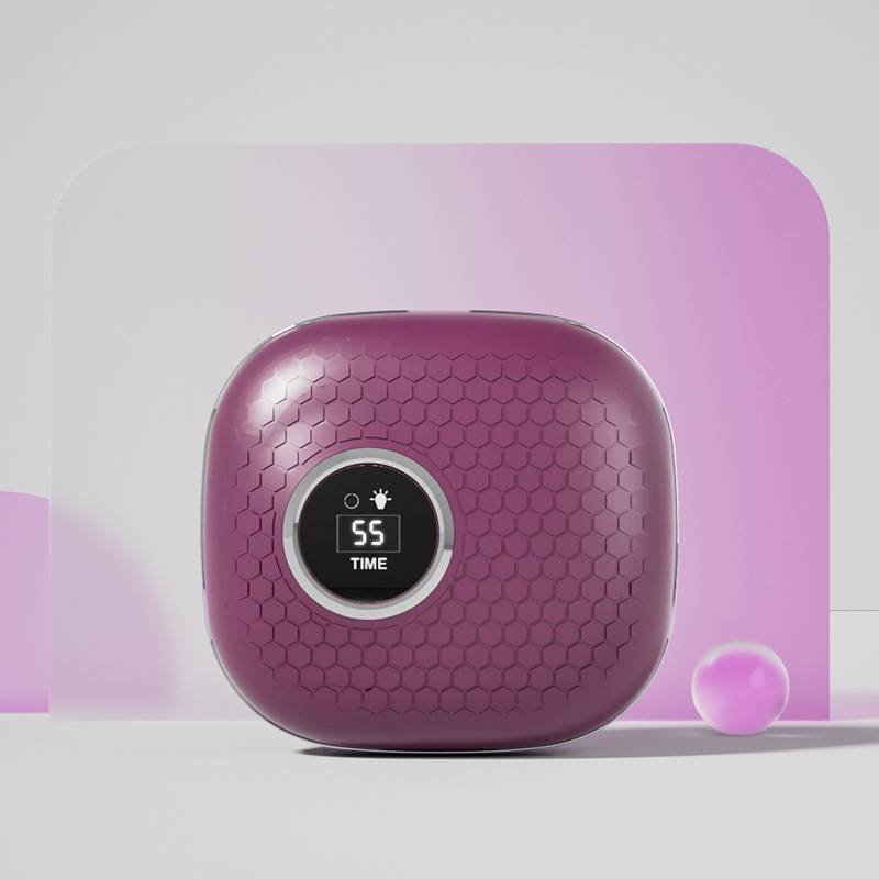 Purple Portable Sonic Wave Contact Lens Cleaner with LED Makeup Mirror - Automatic Electric Lens Cleaning Case for Daily Use