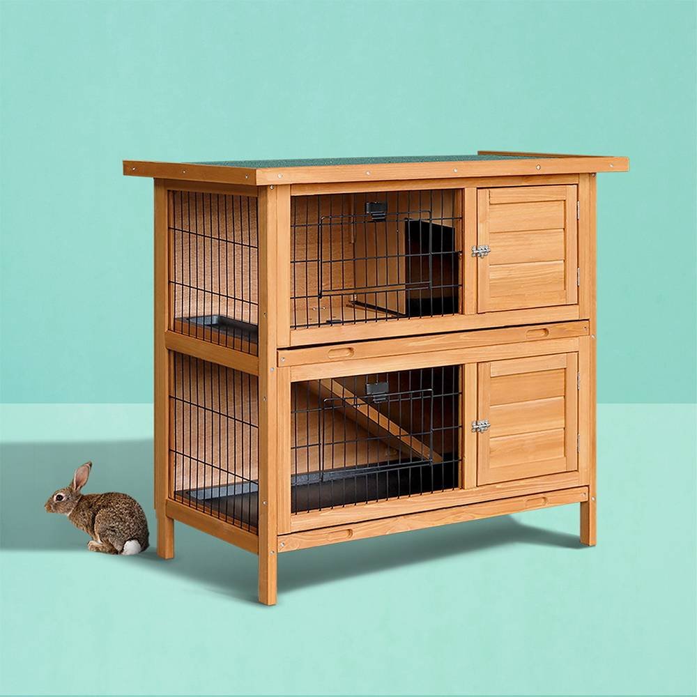 i.Pet Rabbit Hutch Chicken Coop 91.5cm x 45cm x 82cm Chicken Coop Large Wooden House Run Cage