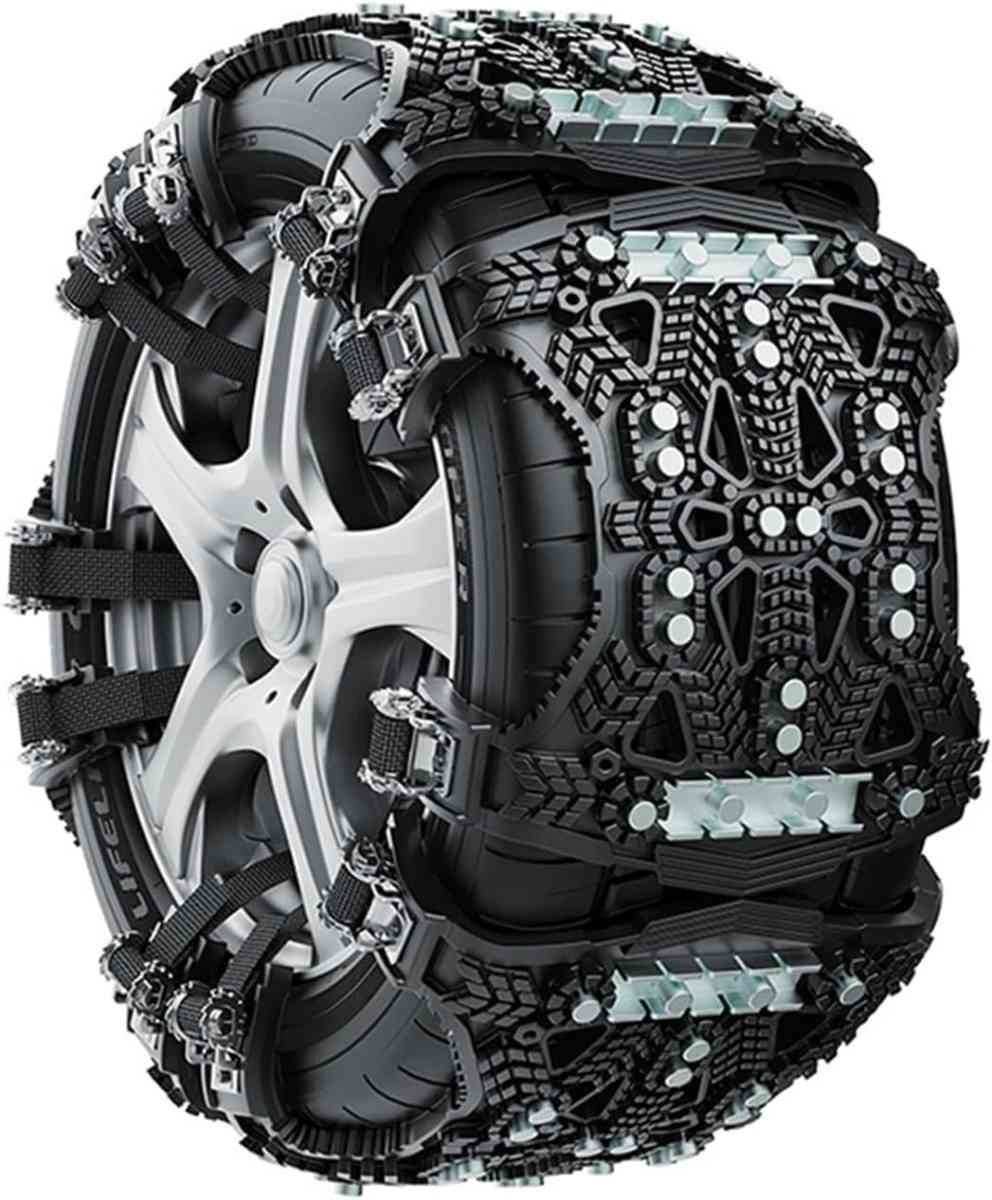 Snow Chain - Anti-Slip for Car Tires | Snow Chains - Steel Plate Snow Chains for Cars - Universal Type - Includes Mounting Tools, Storage Bag, and Gloves (Yellow - 1 Piece)