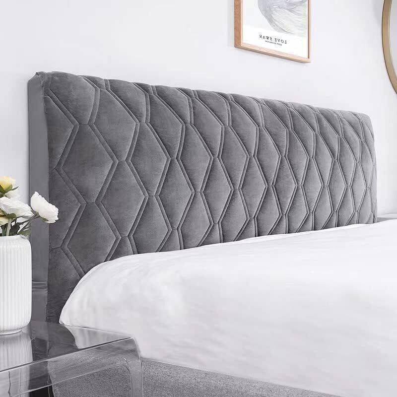 Headboard Cover 140, Headboard Cover Protector With Stretch Side, Washable Dustproof Headboard Cover (Color : DArk