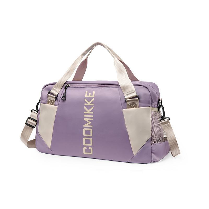 Large Travel Duffle Bag Gym Sports Weekender with Shoe Compartment Wet Pocket Lightweight Carry On Luggage Bag (Light Purple)