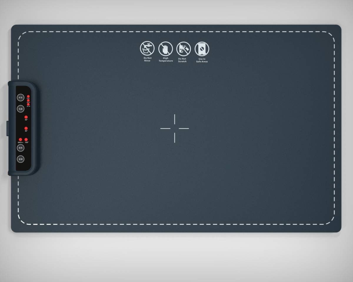 Navy blue 24-Inch Electric Warming Tray with 3-Temperature Settings – Graphene Heating Mat for Keeping Food Warm, Thawing Meat, Dough Fermentation, and Facial Mask Warming