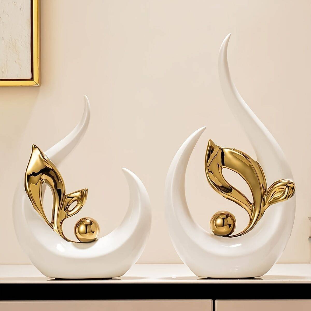 Platinum Ceramic "New Life" Sculpture: Symbolizing growth through the form of a sprouting seed, inspiring upward progress step by step.