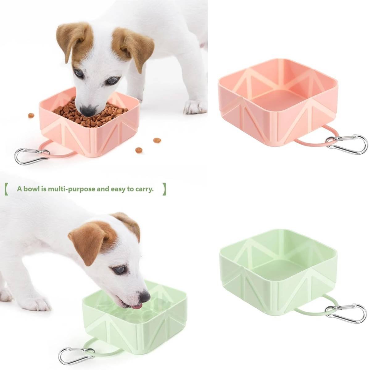 Foldable Dog Food Bowl - Dog Drinking Bowl - Dog Bowl - Travel Bowl - Water Bowl - Food Bowl - Dog Supplies - Hiking - Camping - On the Go - Silicone Bowl - Portable Food Bowl - Dog Accessories - Dark Blue - 1 Piece