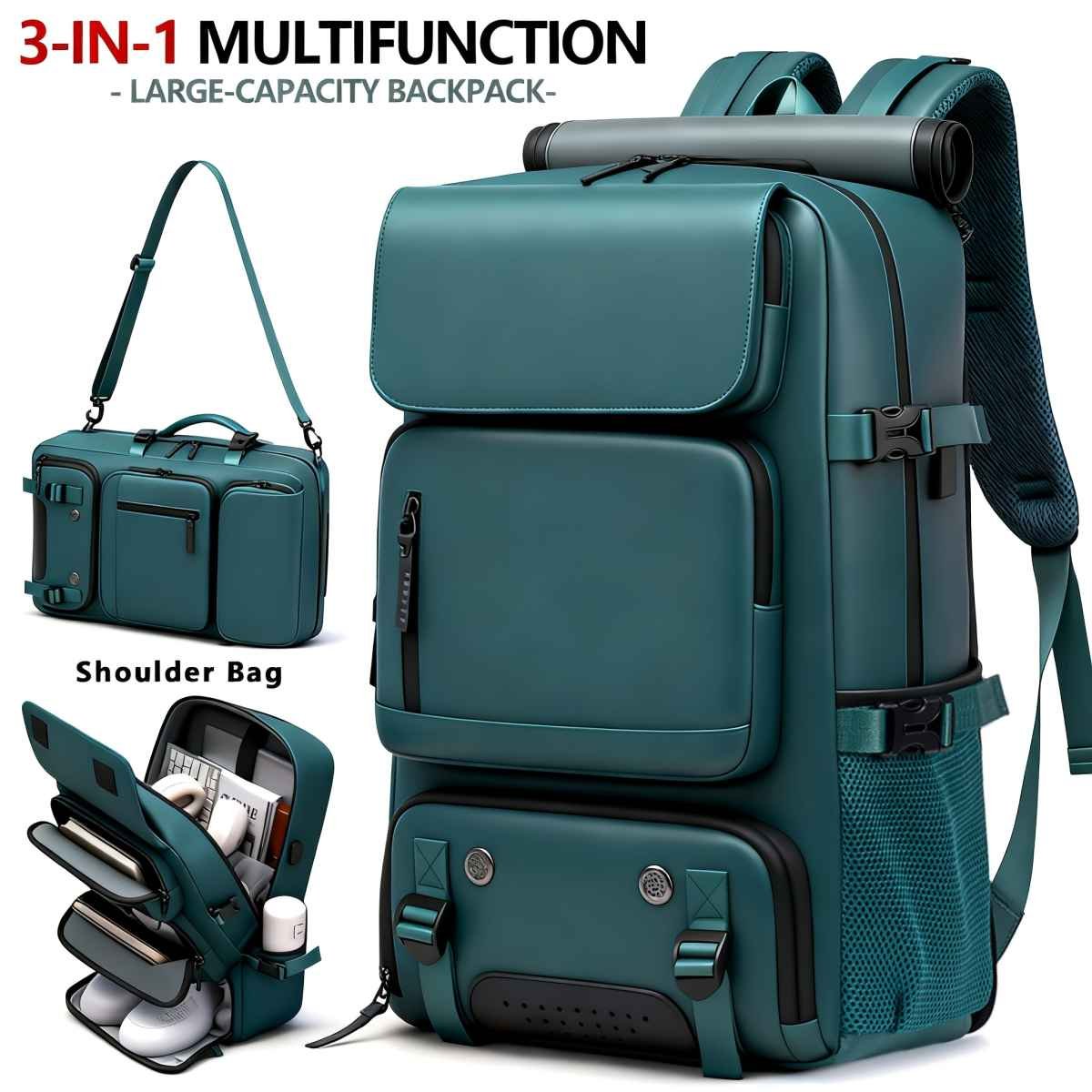 18.1-inch Easy-Travel Bag (46×30×16 cm): Four carrying modes in one bag, with independent shoe compartment and freely switchable hidden shoulder straps.(light purple）