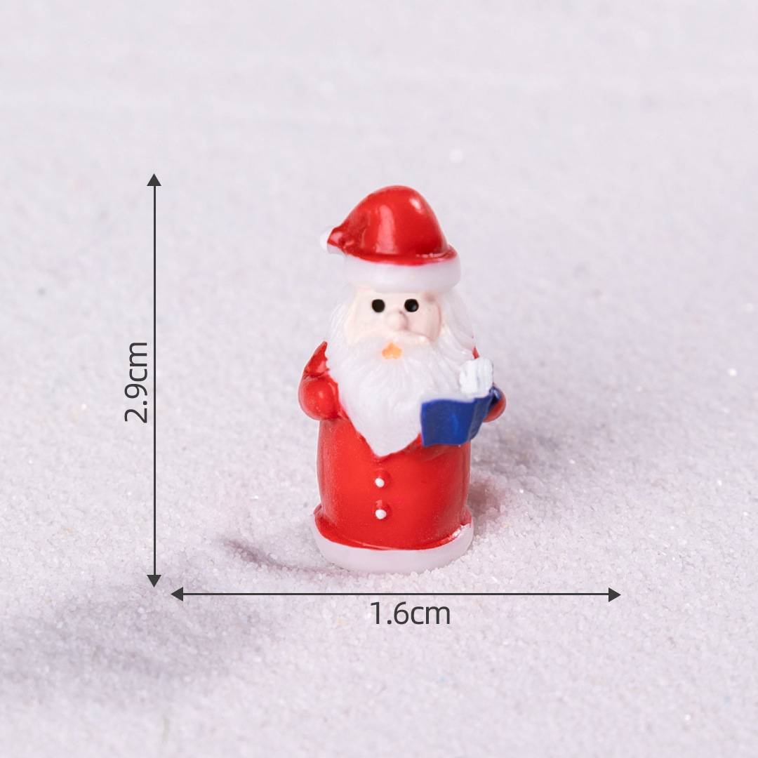 Red Santa Claus 5 Pack Miniature Christmas Figurines DIY Micro Landscape Decoration Accessories Cute Resin Ornaments for Holiday Crafts