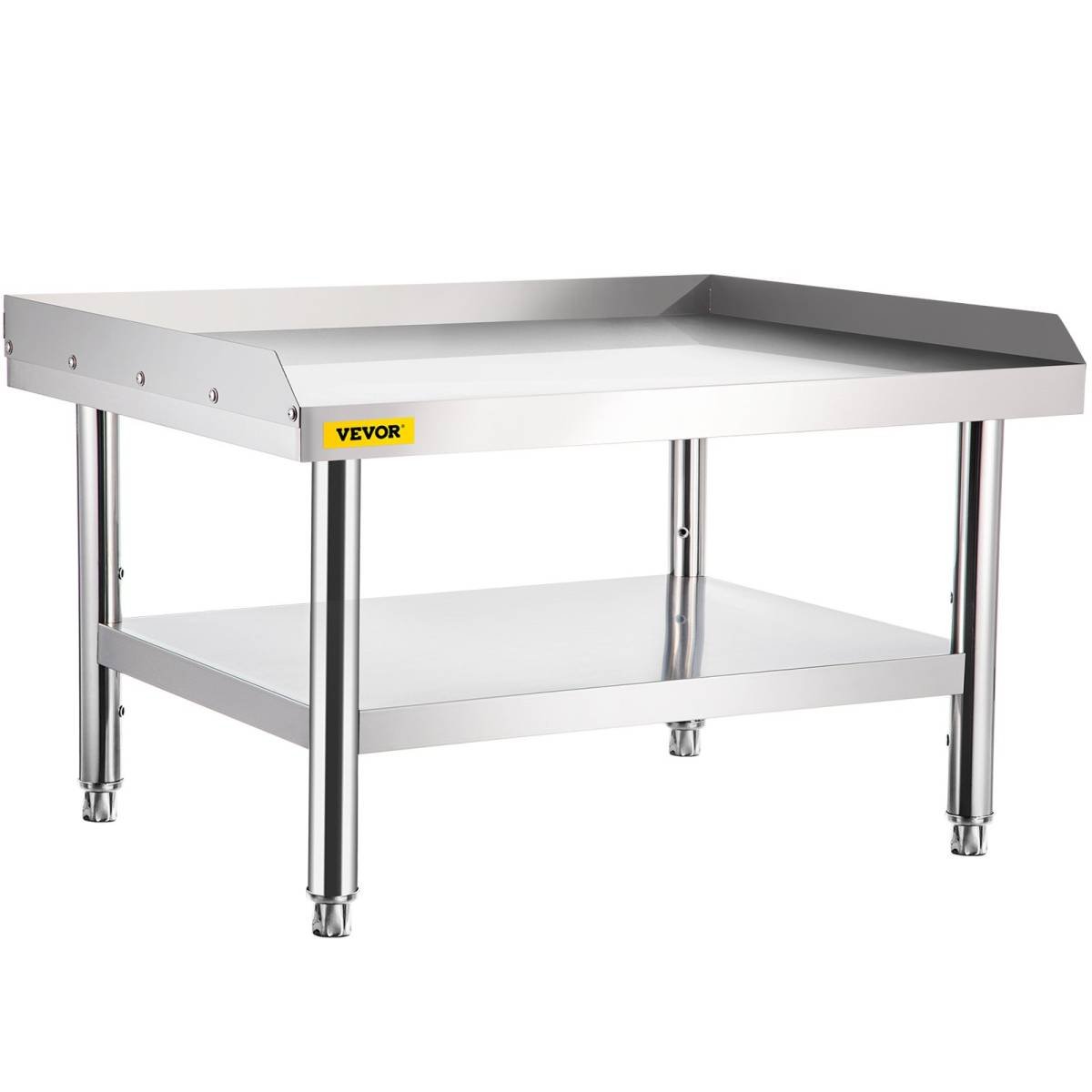 VEVOR Stainless Steel Equipment Grill Stand, 152x76x61 cm Stainless Table, Grill Stand Table with Adjustable Storage Undershelf, Equipment Stand Grill Table for Hotel, Home, Restaurant Kitchen