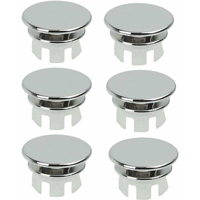 6 pcs Chrome Bathroom Sink Overflow Plug Toilet Overflow Drain Hole ROund Part