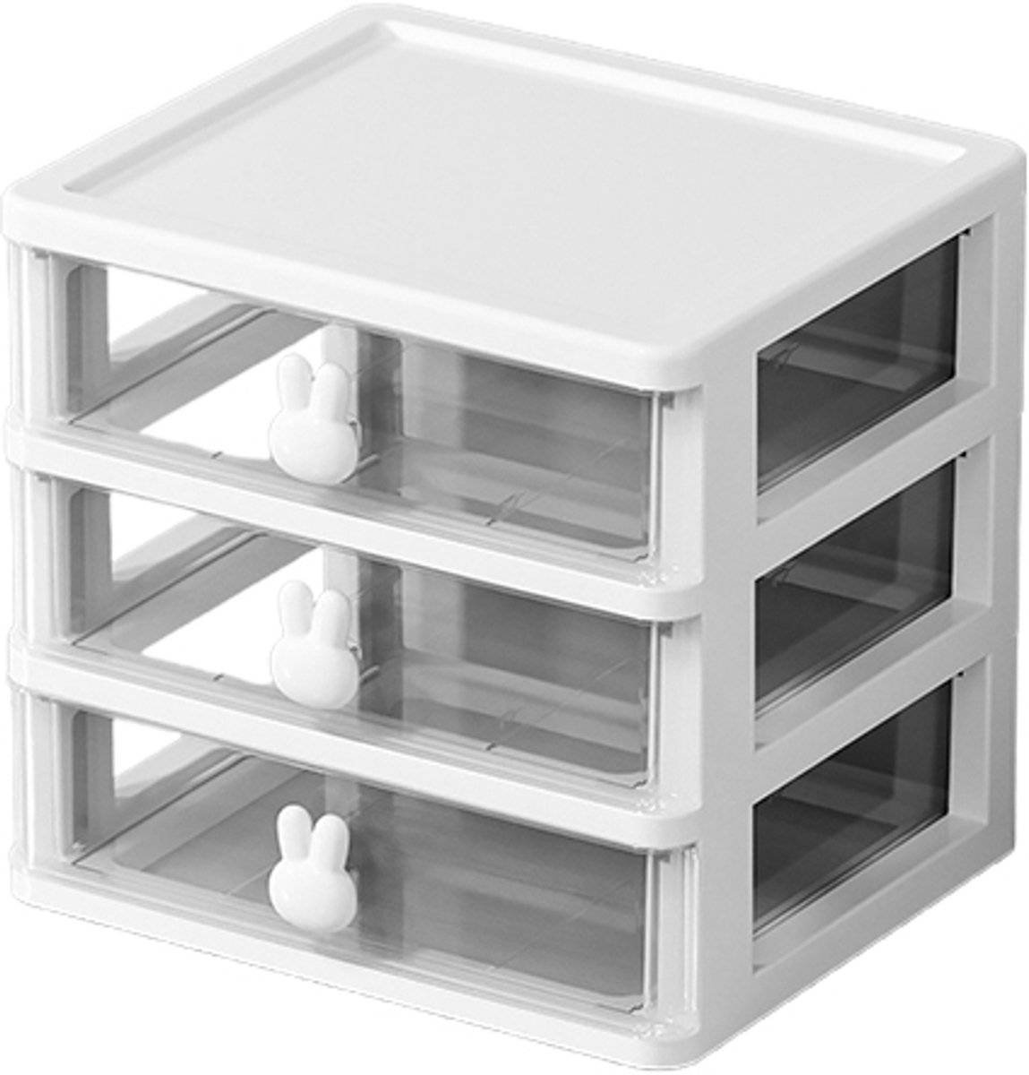 Drawer organizer - Pencil holder - Drawer organizer with - Large capacity drawer organizer for books, pens, office supplies and small baby clothing accessories - 3 drawers - White