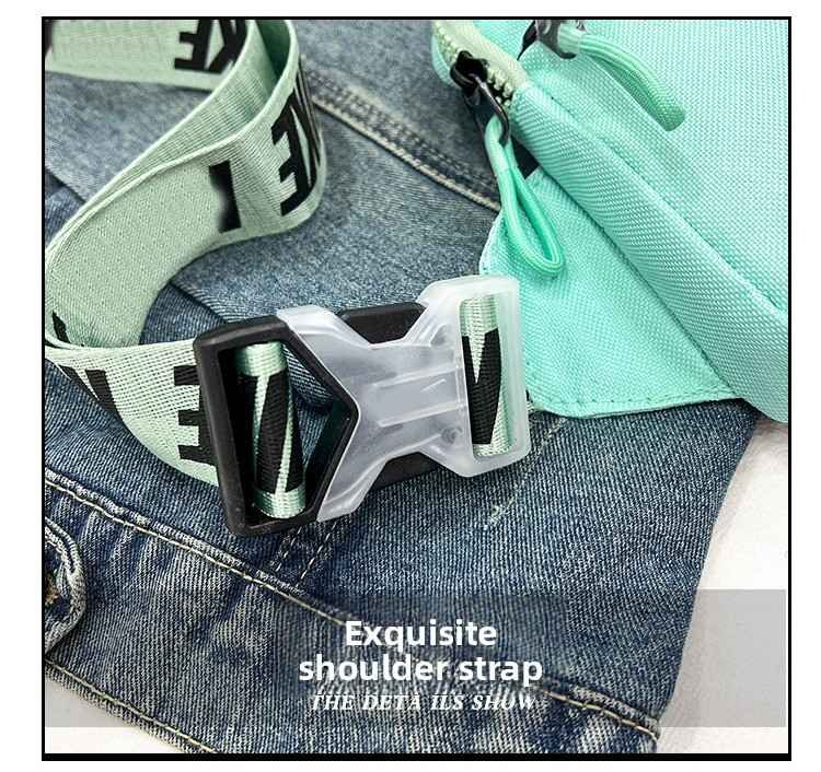 Unisex Mini Nylon Crossbody Sling Bag Chest Pouch Adjustable Wide Strap Lightweight Grey for Travel Sports & Festivals