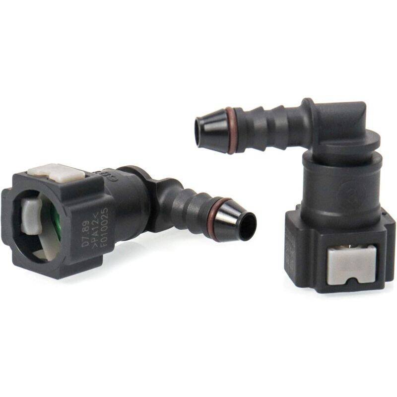 2 pcs Car Fuel Line Connector, Fuel Line Connector, 90 Degree Quick Connector, Plastic 7.89Mm Id6 Connector