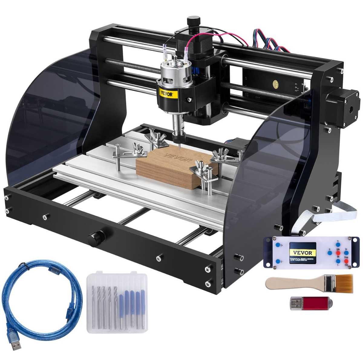 VEVOR Cnc 3018 Pro 10000RPM Cnc 3018 300×180×45mm Cnc Machine GRBL Control Mini Laser Engraver with Offline Controller 3 Axis laser engraving machine for Carving Milling Plastic Acrylic PVC