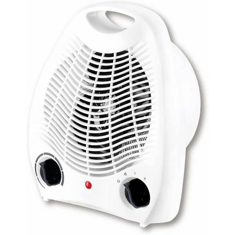 Electric Fan Heater, Electric Stove, 1000W / 2000W, Hot Air Thermo Convector 2 Powers Intuitive Button, Silent, Portable