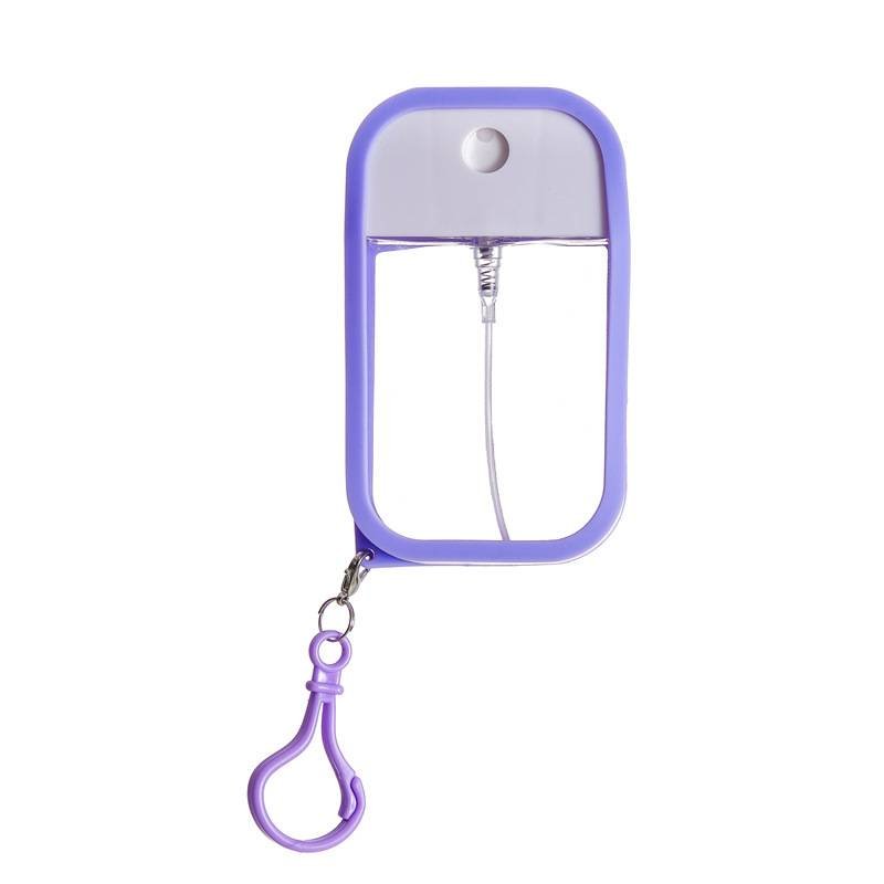 3-Pack Ultra-Slim 50ml Card-Style Travel Spray Bottle with Purple Silicone Sleeve - Portable ABS/PETG Refillable Hydration Sprayer