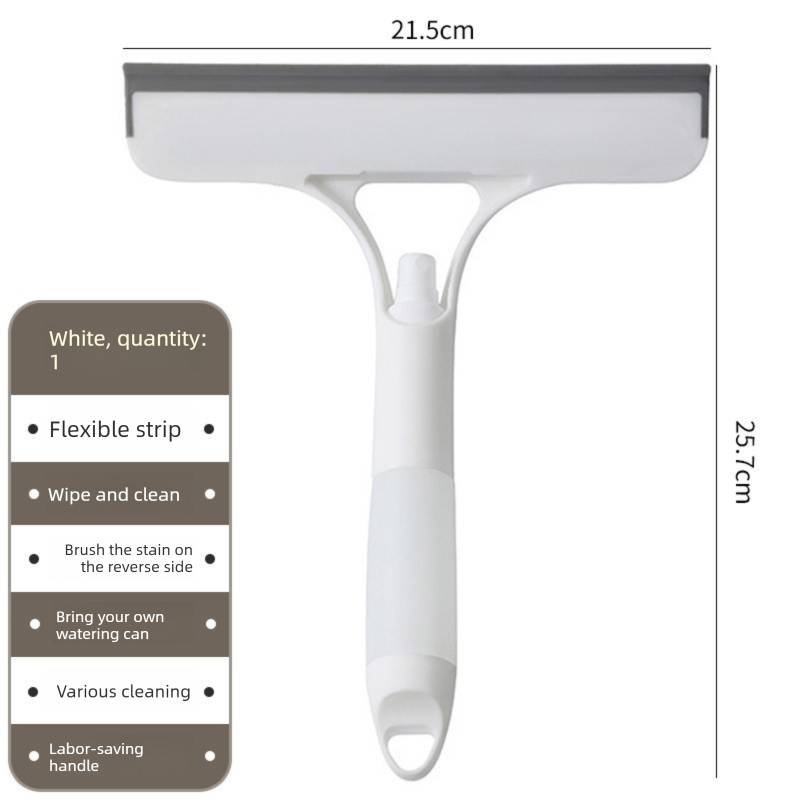 2-PCS White 3-in-1 Window Squeegee with Built-in Spray Bottle and TPR Scraper for Glass and Car Windshields Professional Multi-Purpose Local Cleaning Solution
