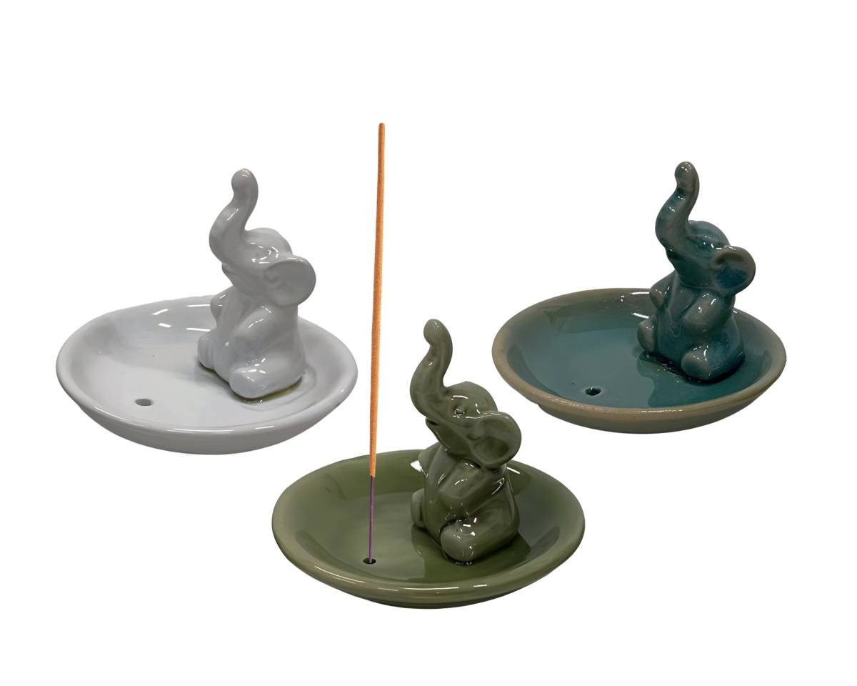 Set 3 Elephant Incense Holder 10cm