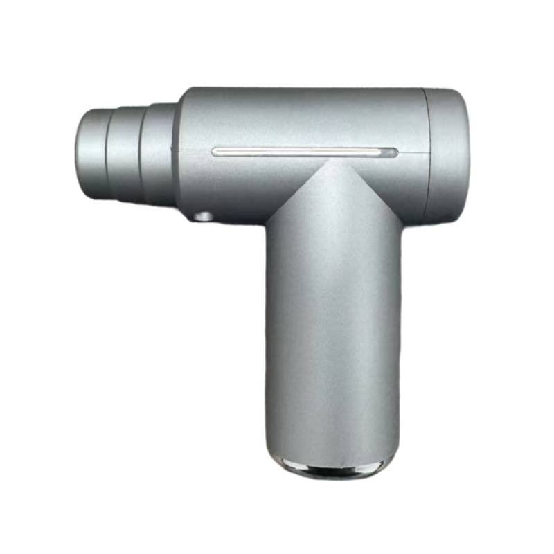 Grey Lightweight Mini Hot Cold Massage Gun with 6 Heads - 6 Intensity Dual Thermal Therapy Muscle Reliever for Portable Body Recovery