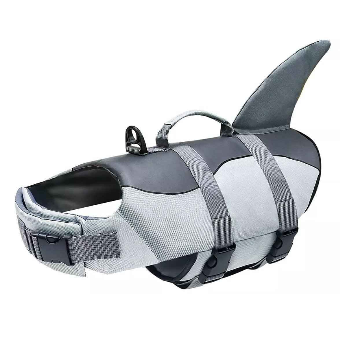Pet Life Jacket Dog Swim Vest Outdoor Water Gear for Summer Swimming Activities - Grey S