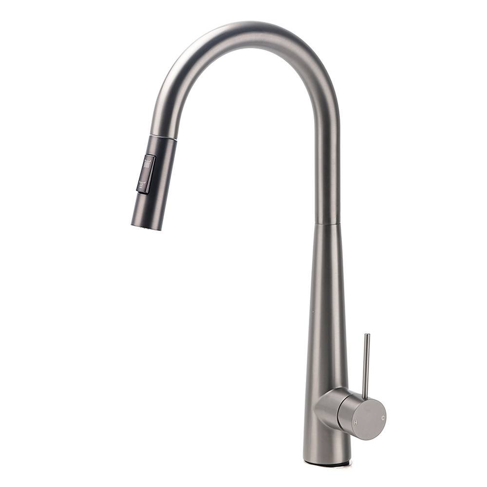 WELS Gun Metal Pull Out 2 Modes Spray Spout Kitchen Sink Tap Basin Faucet Mixer